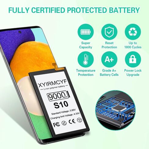 Galaxy S9 Battery (2024 New Upgrade), 9500mAh High Capacity Battery for Galaxy S9 SM-G960 G960U/U1/A/R4/W/F/T/P/V EB-BG960ABE EB-BG960ABA with Repair Kits in Saudi Arabia