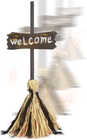 ديكورات QEQEKAKA Halloween Animatronics - مكنسة سحرية بارتفاع 27 بوصة مع التحكم في الصوت والتحرك لديكور حفلات الهالوين الداخلي مكنسة الرقص المسكونة in Kuwait