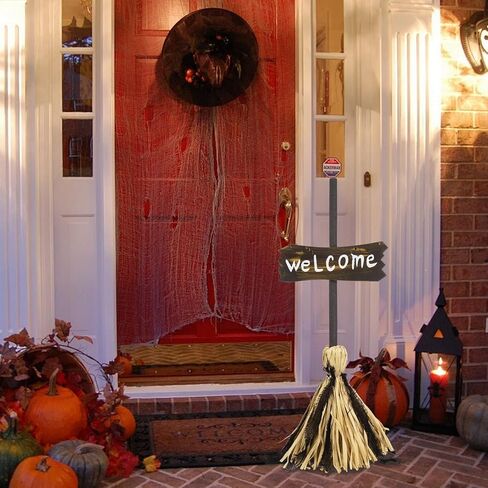 ديكورات QEQEKAKA Halloween Animatronics - مكنسة سحرية بارتفاع 27 بوصة مع التحكم في الصوت والتحرك لديكور حفلات الهالوين الداخلي مكنسة الرقص المسكونة in Kuwait