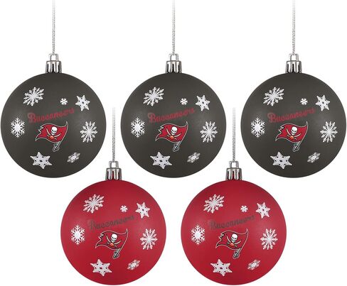 FOCO NFL Unisex-Adult NFL Team Logo 5-Pack Shatterproof Holiday Tree Ball Ornament Set in Saudi Arabia