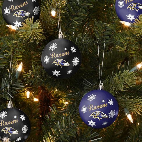 FOCO NFL Unisex-Adult NFL Team Logo 5-Pack Shatterproof Holiday Tree Ball Ornament Set in Saudi Arabia