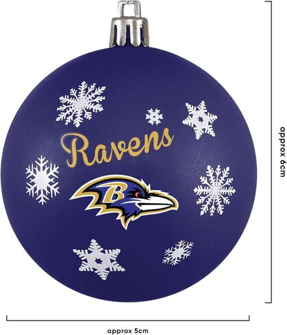 FOCO NFL Unisex-Adult NFL Team Logo 5-Pack Shatterproof Holiday Tree Ball Ornament Set in Saudi Arabia