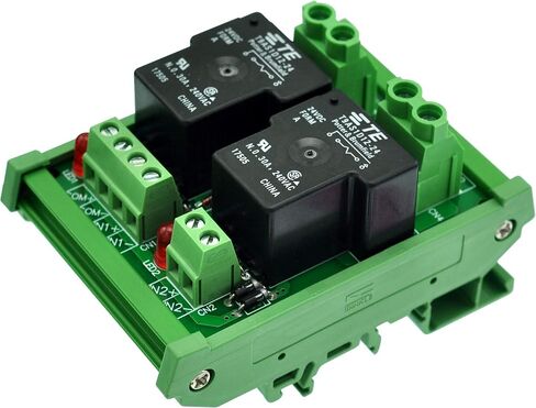 CZH-Labs DIN Rail Mount 24V سلبي 2 SPST-NO 30Amp وحدة تتابع الطاقة. in Kuwait