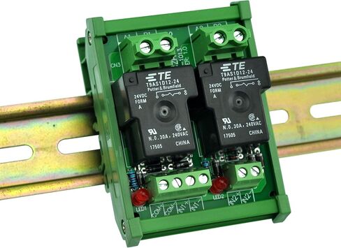 CZH-Labs DIN Rail Mount 24V سلبي 2 SPST-NO 30Amp وحدة تتابع الطاقة. in Kuwait