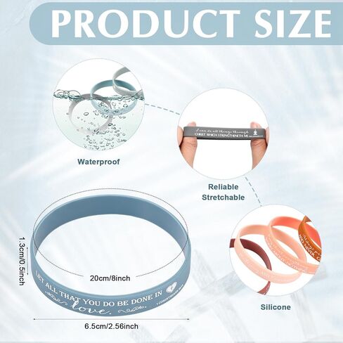 HyDren 120 Pcs Religious Silicone Wristbands Bulk Bible Rubber Bracelets Colorful Inspirational Christian Rubber Bracelets for Men Women Sunday Christian Gifts Bulk(Pastel Colors) in Kuwait