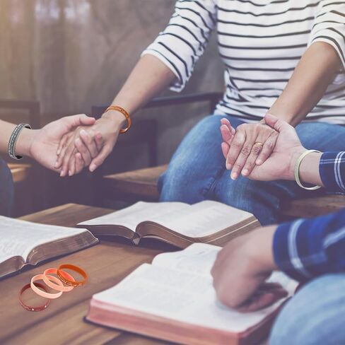 HyDren 120 Pcs Religious Silicone Wristbands Bulk Bible Rubber Bracelets Colorful Inspirational Christian Rubber Bracelets for Men Women Sunday Christian Gifts Bulk(Pastel Colors) in Kuwait