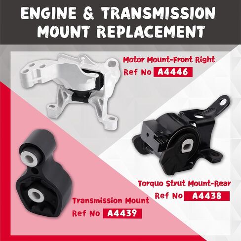 Engine Motor and Transmission Mount Kit Compatible with 2014-2018 Mazda 3 2.0L & 2014-2017 Mazda 6 2.5L & 2014-2016 Mazda CX-5 2.5L 3-Piece Set A4446 A4438 A4439 in Kuwait