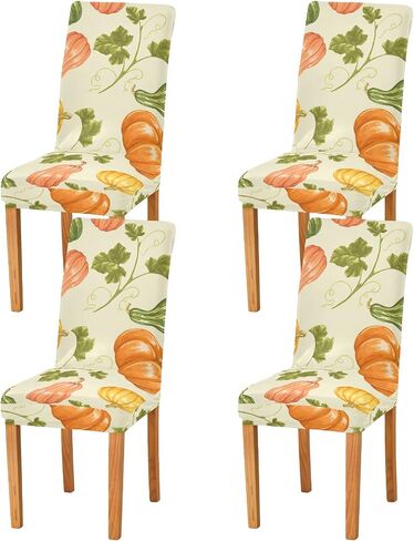 Kigai Dancing Skeletons Skull Chair Covers for Dining Room, Washable Chair Protector Seat Covers Set of 4, Removable Stretch Cushion Slipcovers for Hotel, Ceremony, Banquet, Wedding, Party in Saudi Arabia
