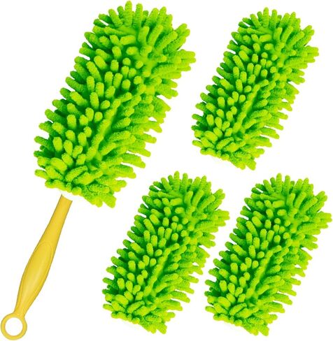 Reusable Duster Refills Compatible with Swiffer Duster Handle, Bafezoze Washable Duster Pads 4 Pack Blue (Handle Not Included) in Saudi Arabia