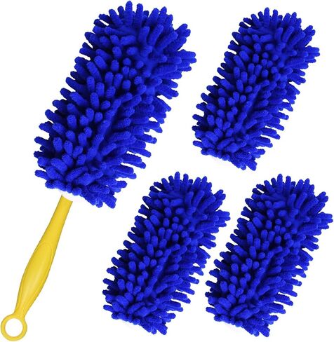 Reusable Duster Refills Compatible with Swiffer Duster Handle, Bafezoze Washable Duster Pads 4 Pack Blue (Handle Not Included) in Saudi Arabia
