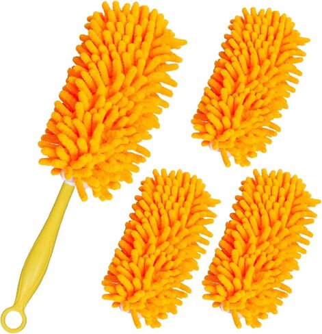 Reusable Duster Refills Compatible with Swiffer Duster Handle, Bafezoze Washable Duster Pads 4 Pack Blue (Handle Not Included) in Saudi Arabia