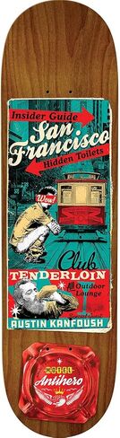 Anti Hero Skateboards Austin Kanfoush Motel 18 Skateboard Deck - 8.12inch x 32inch,Multi in Saudi Arabia