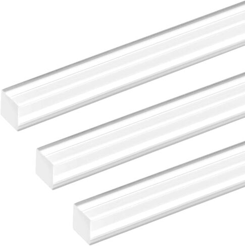 uxcell Acrylic Square Rod,10mmx10mmx20inch Clear Plastic Rod Solid PMMA Bar 3pcs in Saudi Arabia