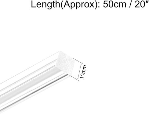 uxcell Acrylic Square Rod,10mmx10mmx20inch Clear Plastic Rod Solid PMMA Bar 3pcs in Saudi Arabia