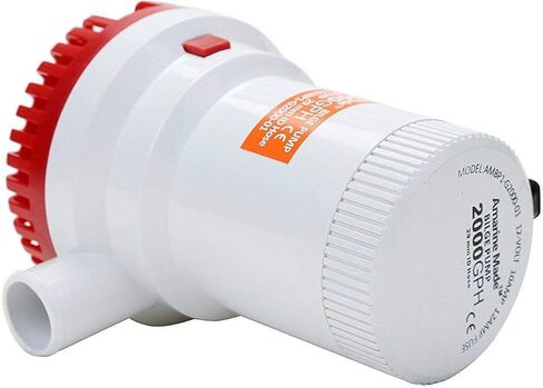 مضخة نزح غير أوتوماتيكية للقوارب 2000 GPH مضخة غاطسة 12 فولت 2000 GPH قارب البحرية السباكة مخرج كهربائي 8.5A in Kuwait