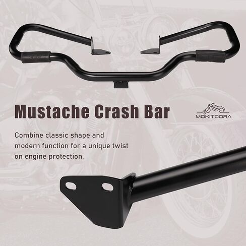 MoKitDora Dyna Engine Guard للطرق السريعة شارب تحطم بار 1.25 سم سمين لـ Harley Dyna Street Bob FXDB Fat Bob FXDF Low Rider FXDL Wide Glide FXDWG FXDC 2006-2017، كروم in Kuwait