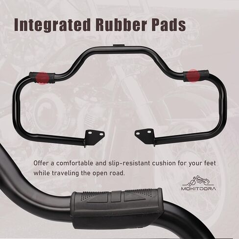 MoKitDora Dyna Engine Guard للطرق السريعة شارب تحطم بار 1.25 سم سمين لـ Harley Dyna Street Bob FXDB Fat Bob FXDF Low Rider FXDL Wide Glide FXDWG FXDC 2006-2017، كروم in Kuwait