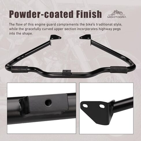 MoKitDora Dyna Engine Guard للطرق السريعة شارب تحطم بار 1.25 سم سمين لـ Harley Dyna Street Bob FXDB Fat Bob FXDF Low Rider FXDL Wide Glide FXDWG FXDC 2006-2017، كروم in Kuwait