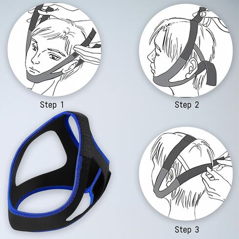 Anti Snoring Chin Strap,Anti Snoring Devices for Cpap Users,Adjustable and Breathable Chin Strap Effective Reduce Snoring for Men and Women (Light Blue) in Saudi Arabia
