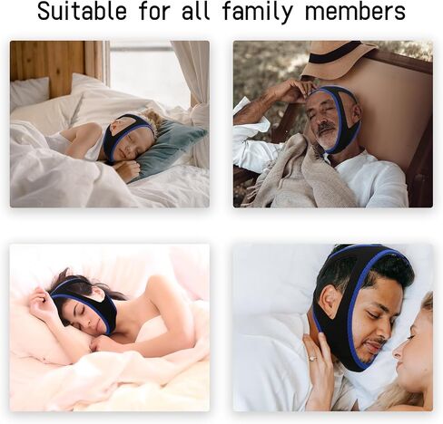 Anti Snoring Chin Strap,Anti Snoring Devices for Cpap Users,Adjustable and Breathable Chin Strap Effective Reduce Snoring for Men and Women (Light Blue) in Saudi Arabia