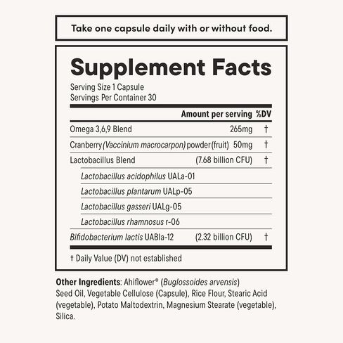 Nouri Women’s Health Probiotic and Omega for Vaginal, Digestive, and Immune Health, Probiotics for Women, Take Daily - 30 Day Supply in Saudi Arabia