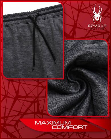 Spyder Mens Jogger Pants - Tech Fleece Joggers with Double Bonded Zip Pockets - Lightweight Active Sweatpants for Men (S-XL) in Kuwait