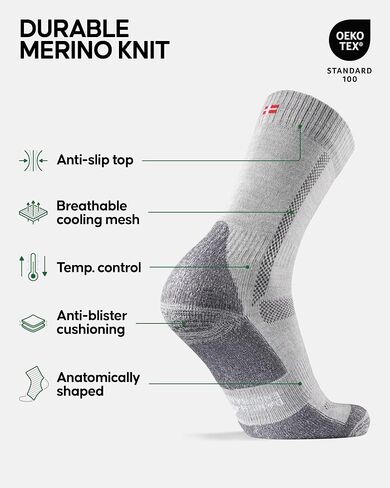 DANISH ENDURANCE Hiking Socks, Merino Wool, Anti-Blister, 3 & 5-Pack in Saudi Arabia
