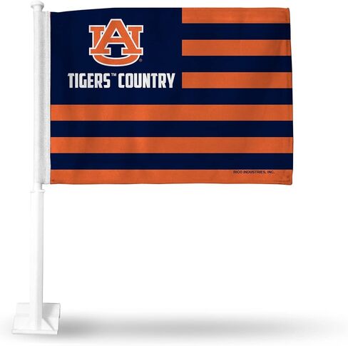 Rico Industries NCAA Auburn Tigers Country Double Sided Double Sided Car Flag - 16" x 19" - Strong Pole That Hooks onto Car/Truck/Automobile in Saudi Arabia