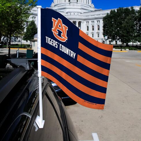 Rico Industries NCAA Auburn Tigers Country Double Sided Double Sided Car Flag - 16" x 19" - Strong Pole That Hooks onto Car/Truck/Automobile in Saudi Arabia