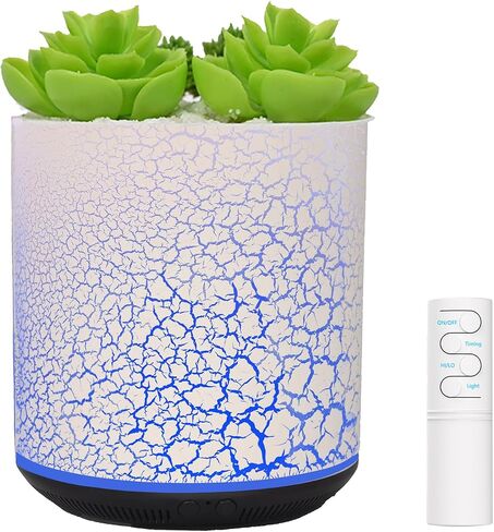 Cute Potted Succulent Essential Oil Diffuser 400 mL Humidifier Ultrasonic Aromatherapy Diffuser Colorful LED Lights, 3in1, Auto Shut-Off (Dark-YK) in Saudi Arabia