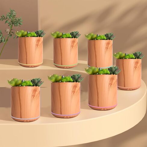 Cute Potted Succulent Essential Oil Diffuser 400 mL Humidifier Ultrasonic Aromatherapy Diffuser Colorful LED Lights, 3in1, Auto Shut-Off (Dark-YK) in Saudi Arabia