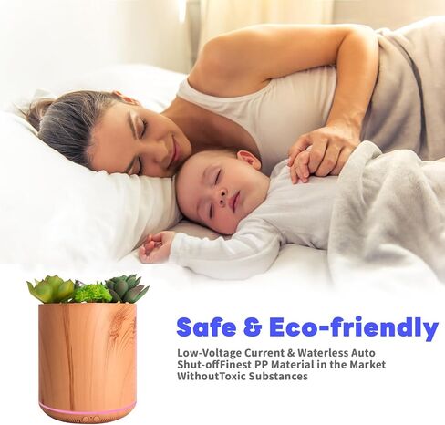 Cute Potted Succulent Essential Oil Diffuser 400 mL Humidifier Ultrasonic Aromatherapy Diffuser Colorful LED Lights, 3in1, Auto Shut-Off (Dark-YK) in Saudi Arabia
