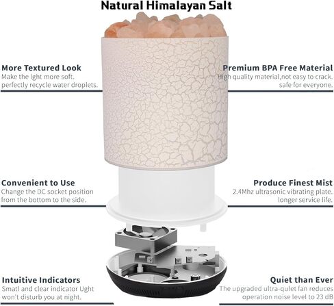 موزع روائح الزيوت العطرية العطرية اللطيفة بوعاء 400 مل، موزع روائح علاجية بالموجات فوق الصوتية، أضواء LED ملونة، 3 في 1، إيقاف تلقائي (Dark-YK) in Kuwait