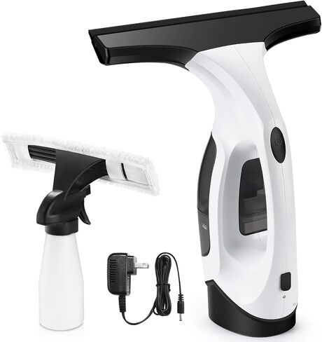 Window Vacuum Squeegee Cordless, Window Vac with Detachable Water Tank and Strong Suction, Electric Window Cleaning Tool for Shower Wall, Mirror, Glass, Car Windshield, Countertop, Tiles in Saudi Arabia