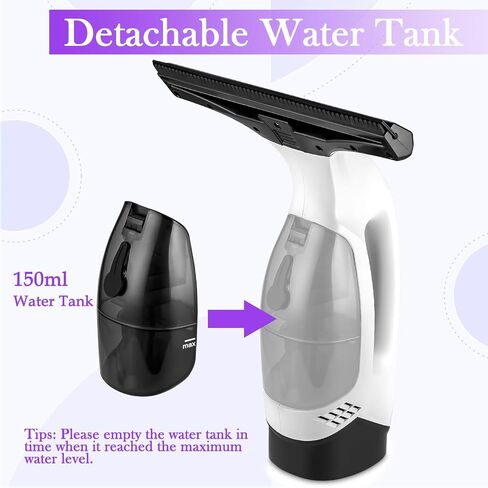 Window Vacuum Squeegee Cordless, Window Vac with Detachable Water Tank and Strong Suction, Electric Window Cleaning Tool for Shower Wall, Mirror, Glass, Car Windshield, Countertop, Tiles in Saudi Arabia