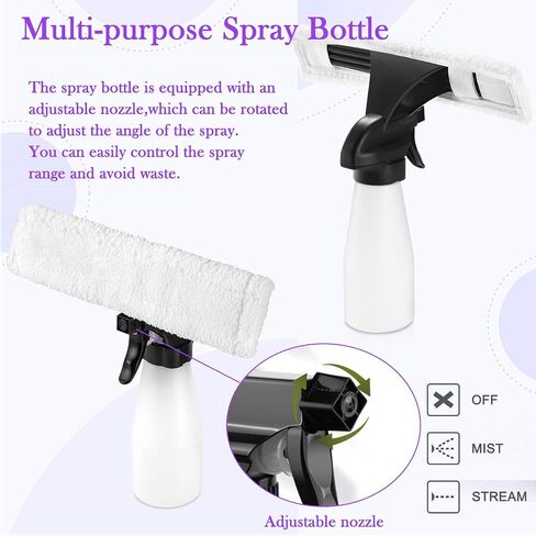Window Vacuum Squeegee Cordless, Window Vac with Detachable Water Tank and Strong Suction, Electric Window Cleaning Tool for Shower Wall, Mirror, Glass, Car Windshield, Countertop, Tiles in Saudi Arabia