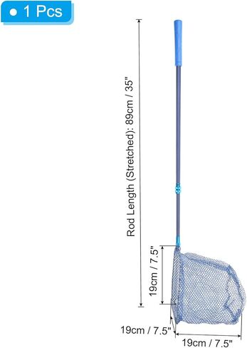 PATIKIL Telescopic Table Tennis Ball Picker, Carbon Fiber Portable Ping Pong Ball Pick Up Net Bag for Balls Picking, Blue in Saudi Arabia