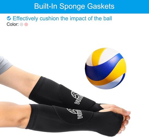 PATIKIL Volleyball Arm Sleeves, 6 Pcs Passing Forearm Sleeves with Protection Pads Thumbhole Arm Guards for Youth Men Women, 3 Multicolor in Saudi Arabia
