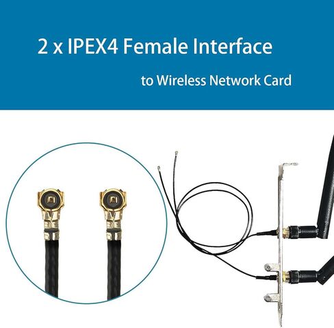 محول GLOTRENDS Mini PCIe إلى PCIe X1 لوحدة WiFi PCIe صغيرة عالية النصف، يتضمن هوائي 3.5 dBi SMA in Kuwait