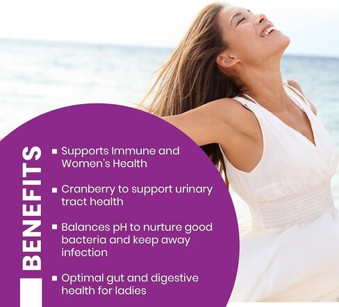 Femina Probiotic for Womens Health with Cranberry | US Patent Delivery Technology | Once Daily Supplement for Digestive, Gut & Intimate Health-Stable Shelf Life and Protection from Stomach Acid in Saudi Arabia