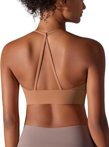 ABOCIW Women Sports Bra Padded Cross Back Low Medium Impact Yoga Bra Workout Crop Tank Top in Kuwait