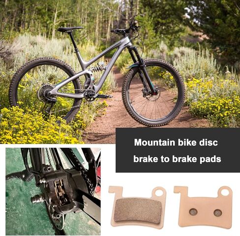 eMagTech 4Pcs MT600 Bicycle Brake Pads Electric Bicycle Brake Pads Sintered Metal Brake Pads Compatible with DYISLAND LD-200PLUS/LD4X-600 for Mountain Bike, Gold in Saudi Arabia