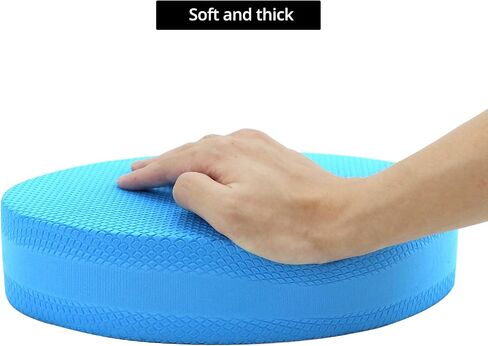 QWORK Stability Trainer Pad - Blue Foam Balance Exercise Cushion for Therapy, Yoga, Pilates, and Fitness - Non-Slip, Water-Resistant, Supports Ankle Stability, Relieves Knee and Elbow Pain in Saudi Arabia