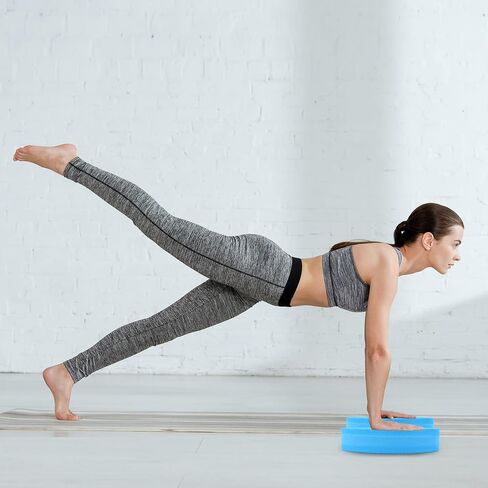 QWORK Stability Trainer Pad - Blue Foam Balance Exercise Cushion for Therapy, Yoga, Pilates, and Fitness - Non-Slip, Water-Resistant, Supports Ankle Stability, Relieves Knee and Elbow Pain in Saudi Arabia