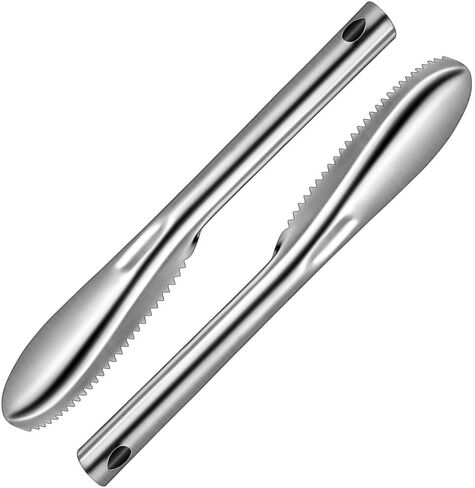 2 Pieces Fish Scaler Tool Stainless Steel Fish Scaler Remover No Mess - Portable Fish Scale Remover Fish Descaler Tool - Reliable Fish Scraper Fish Cleaner Tool for Fish Scaling Cleaning in Kuwait