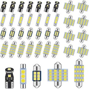 Frienda 50 Pieces LED Car Bulb Kit T6 T10 28 mm 31 mm 41 mm LED Dome Light Interior Car Lights LED Bulbs for Car Interiors Map Dome Trunk Cargo Door Courtesy License Plate Light