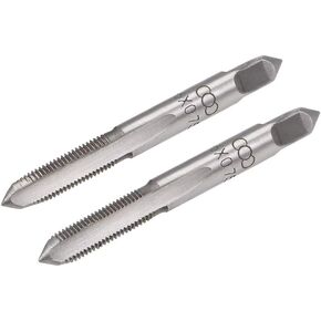uxcell Metric Hand Tap M6 Thread 0.75 Pitch 3 Straight Flutes H2 Alloy Tool Steel Bottom & Taper Screw Tap Set Tapping Tools for Repairing 1 Pair
