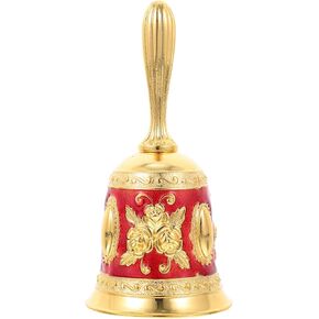 HEMOTON Christmas Bell Ornament Retro Handbell Metal Hand Bell Steel Hand Bells Call Bells Service Bell for Home Restaurant Hotel Weddings Decoration Hand Held Service Bell