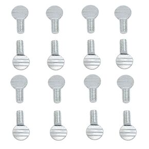 Carbon Steel Thumb Screws 1/4“-20 x 1/2" Galvanized Rack Screws Handle Bolts Silver 16PCS