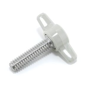 1/4"-20 x 1" Thumb Screw Stainless Steel - Gray Tee Wing Plastic Knob - Standard/Coarse Thread ThumbScrew - Length: 1.000" - Proudly Built in USA - Package of (4)